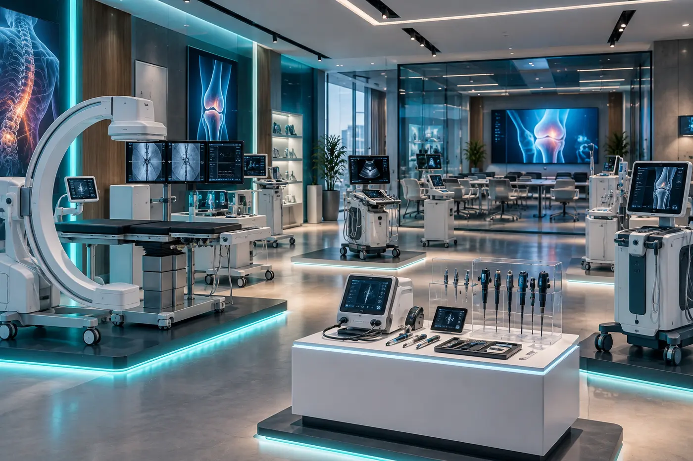 MBS showroom with advanced interventional and regenerative medical equipment